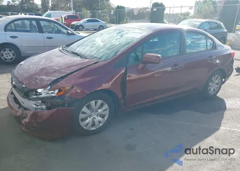 2012 Honda Civic Lx from USA, damaged, VIN 19XFB2F59CE368286
